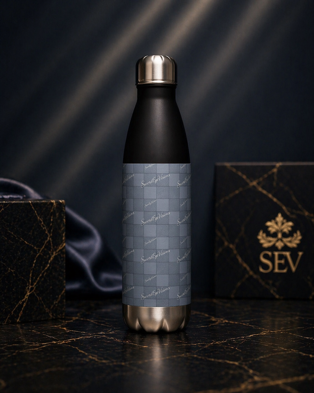 SEV STAINLESS STEEL WATER BOTTLE — REFINED DENIM BLUE — alternate view 2 of 9