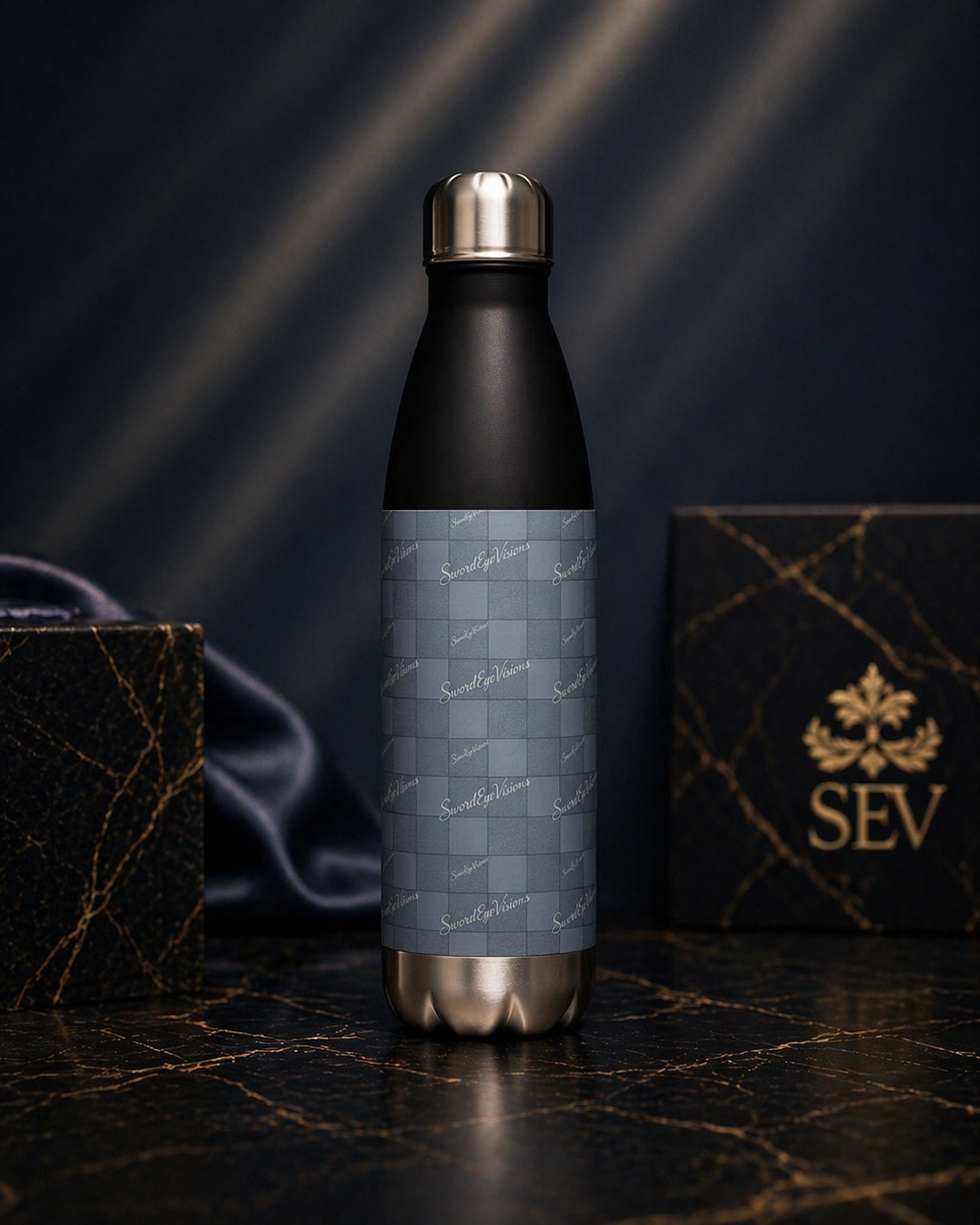 SEV STAINLESS STEEL WATER BOTTLE — REFINED DENIM BLUE — alternate view 2 of 9