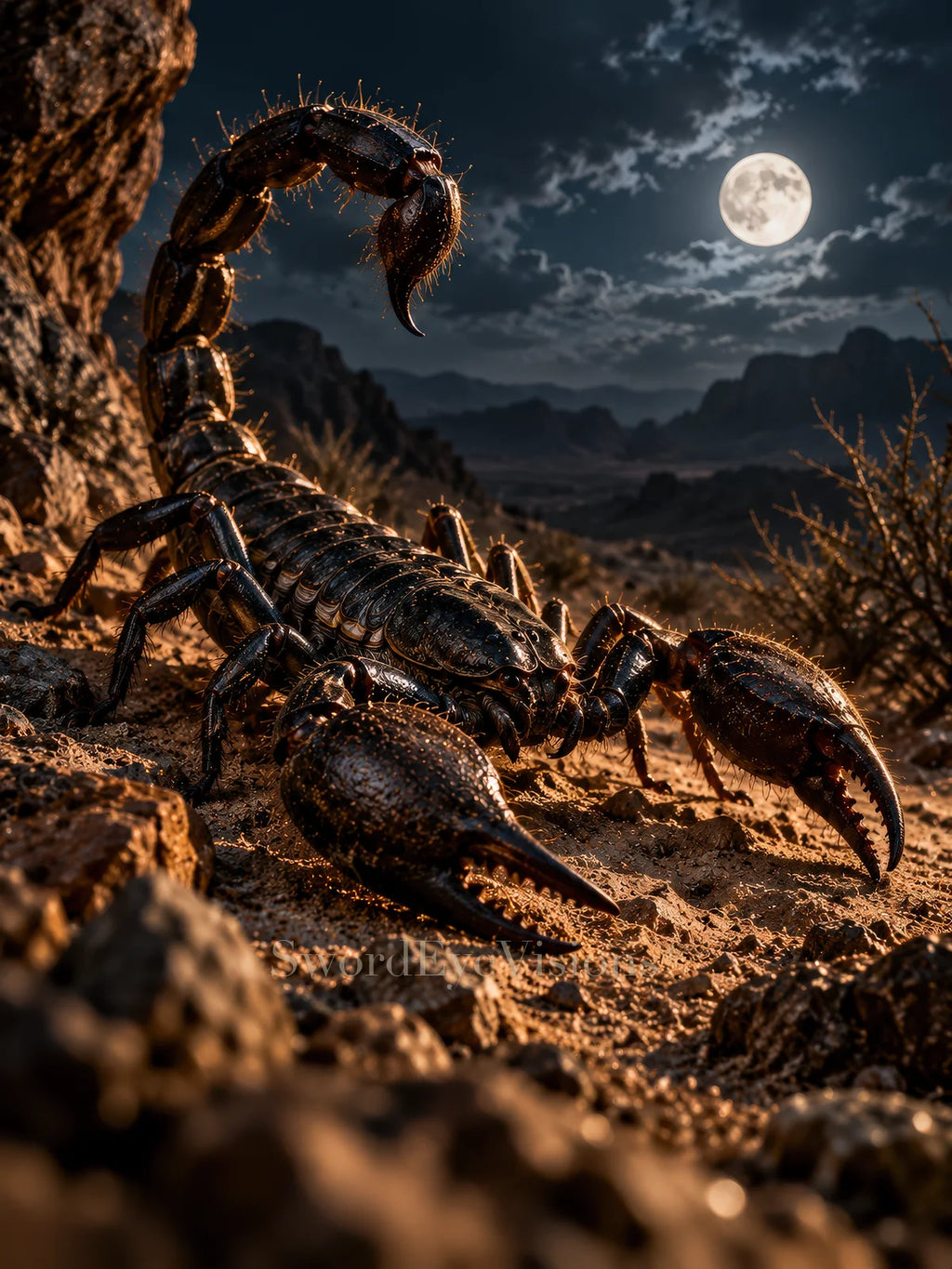 Scorpion artwork from SEV Fauna, shown without its frame — protected web preview; watermark appears on the display image only, not the supplied print