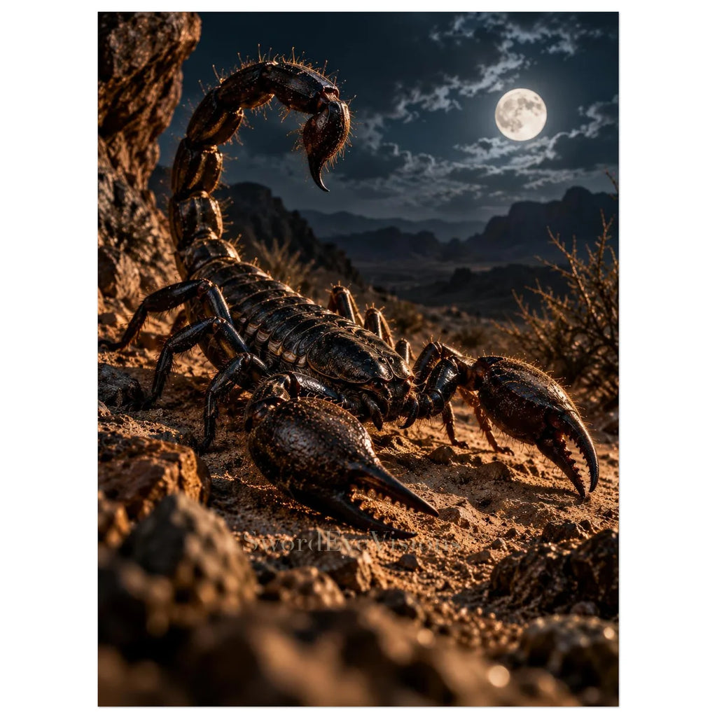 Scorpion unframed fine art print, 30 × 40 cm — protected artwork preview