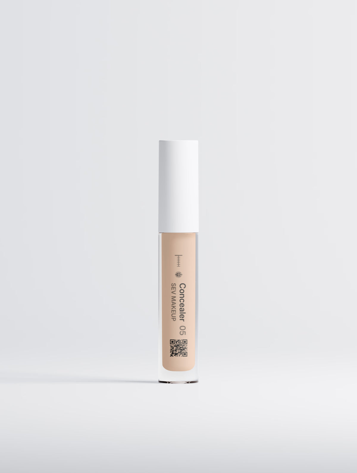 SEV Makeup Correcting Concealer in shade 05 Light Cool: a slim 4 ml tube with a white cap, the light cool shade visible through the translucent body, marked with the Complexion seven-position shade index.