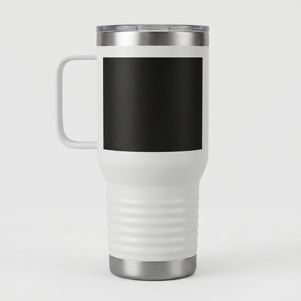SEV TRAVEL MUG WITH HANDLE — NOIR GRAPHITE SUBTLE BOTANICAL — alternate view 1 of 7