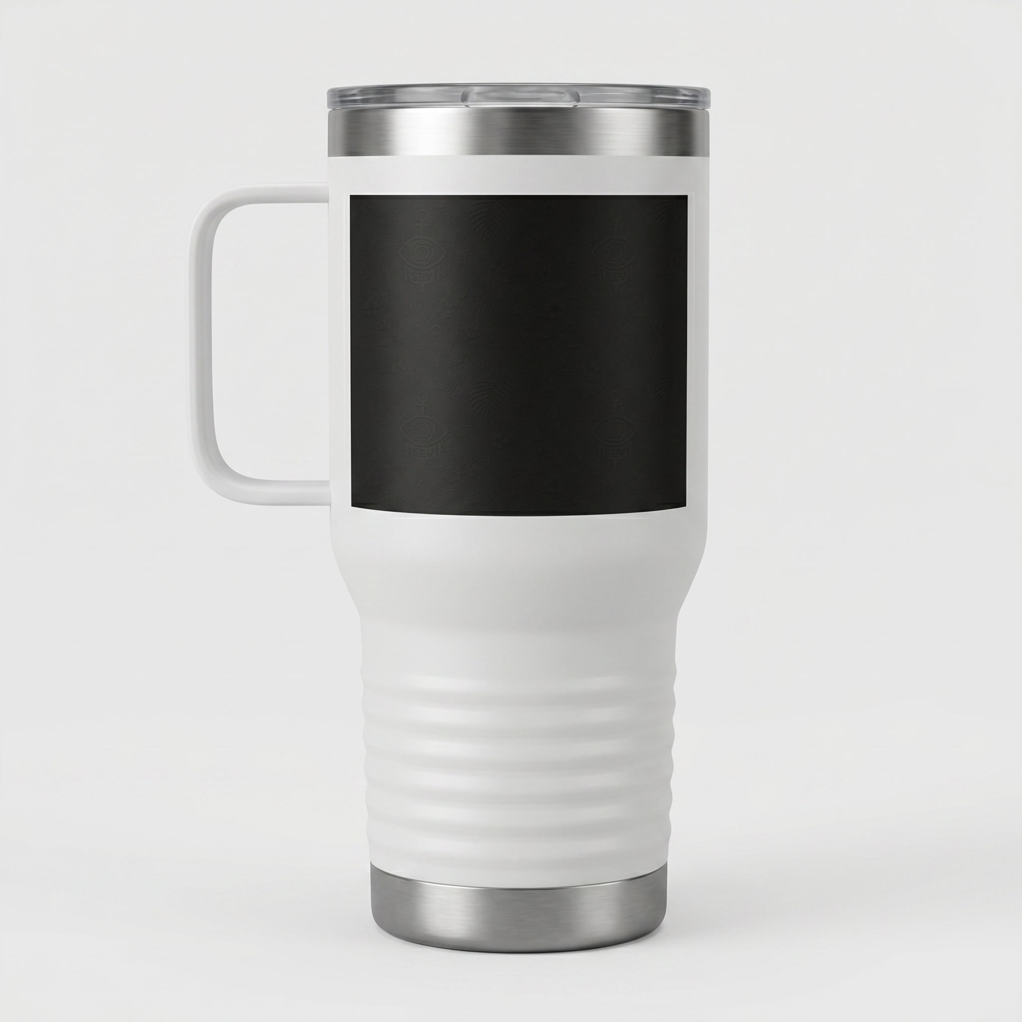 SEV TRAVEL MUG WITH HANDLE — NOIR GRAPHITE SUBTLE BOTANICAL — alternate view 1 of 7