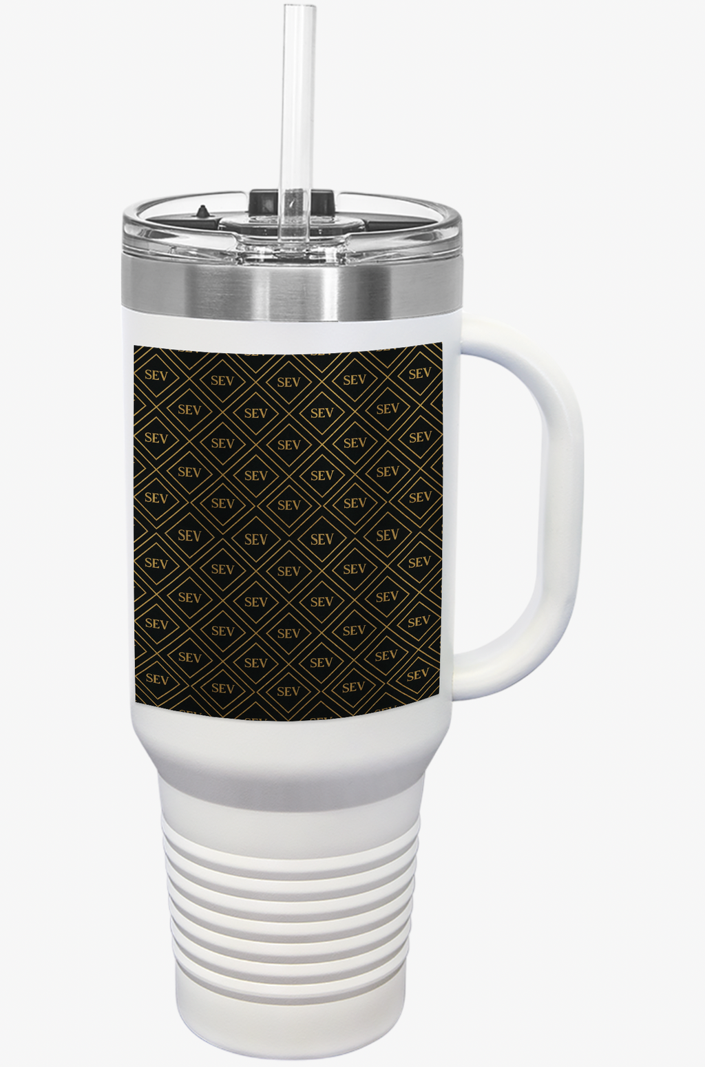 SEV INSULATED TRAVEL MUG WITH HANDLE — NOIR GRAPHITE DIAMOND MONOGRAM — alternate view 10 of 10