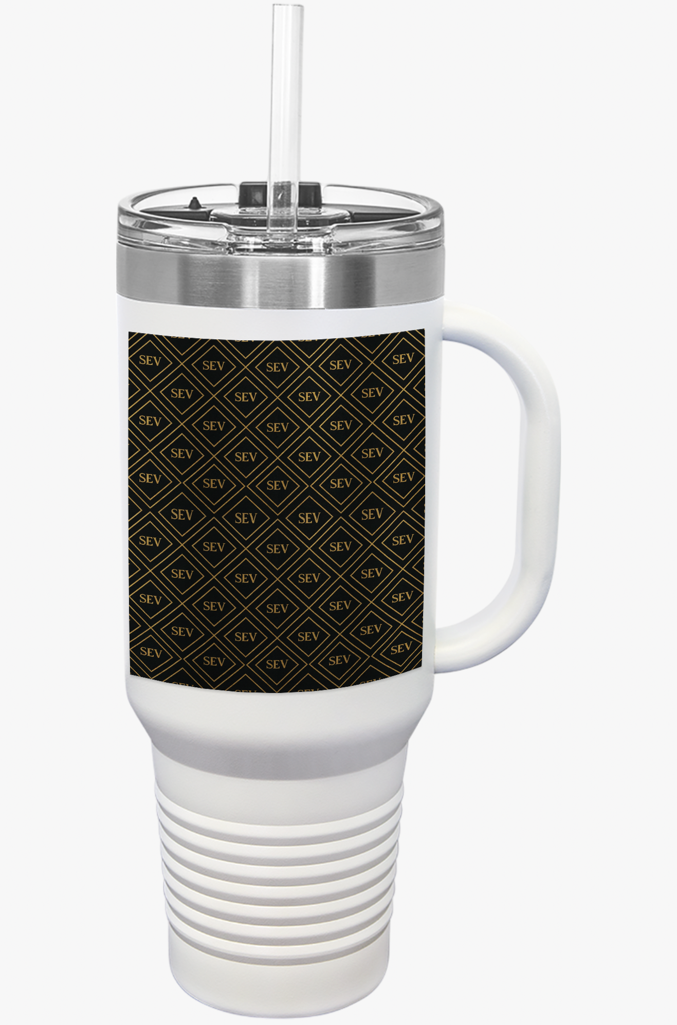 SEV INSULATED TRAVEL MUG WITH HANDLE — NOIR GRAPHITE DIAMOND MONOGRAM — alternate view 10 of 10