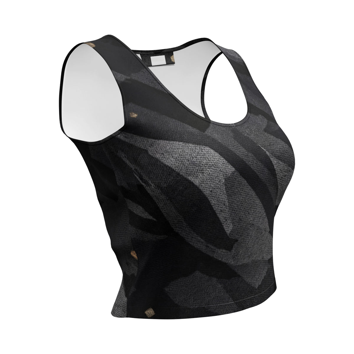 SEV Noir Obsidian Active Crop Top — front view