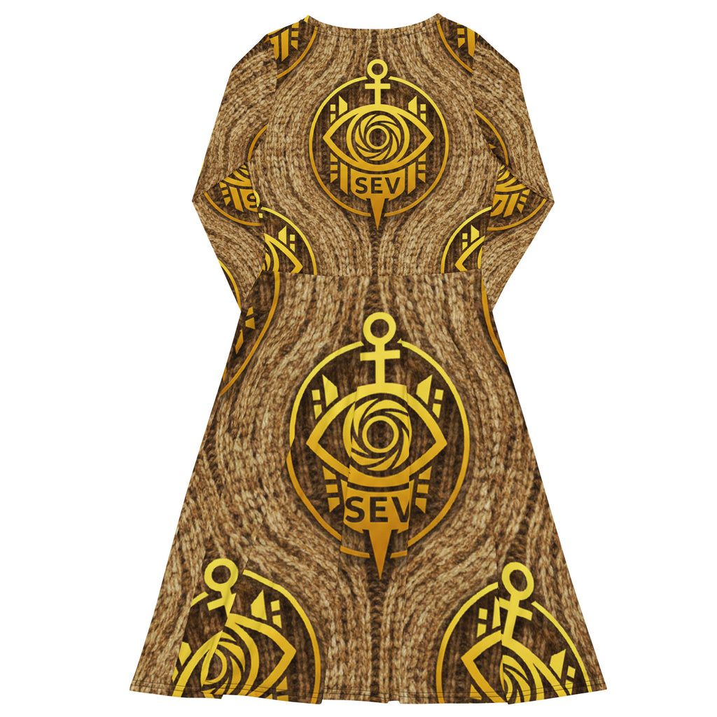 GoldCream KnitWave Relief Midi Dress — alternate view 5 of 5