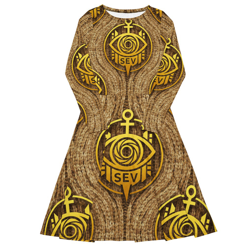 GoldCream KnitWave Relief Midi Dress — alternate view 4 of 5