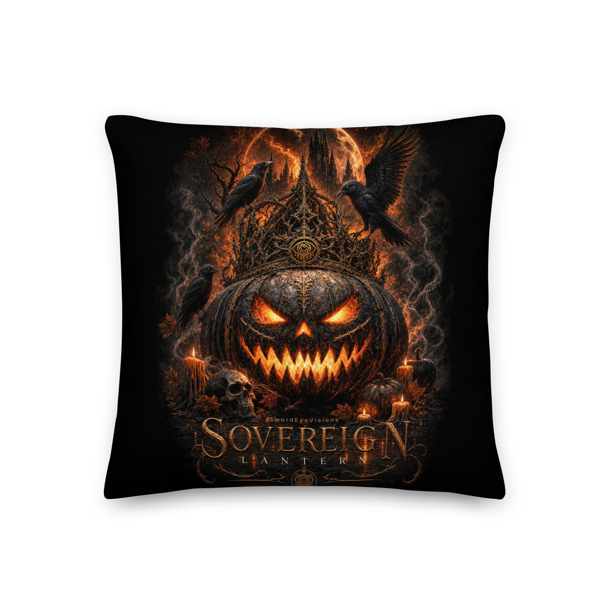 Sovereign Lantern Pillow — reverse, matching original Full Composition artwork with included insert