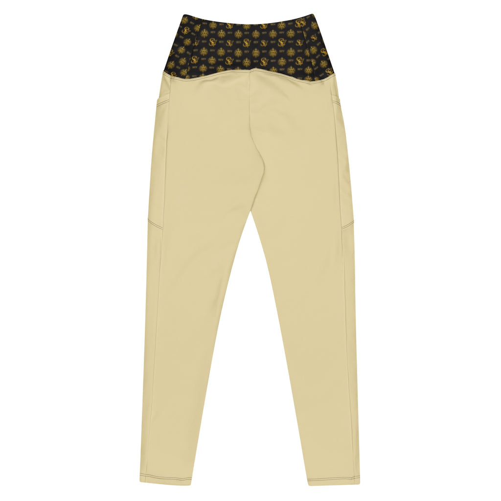 GOLDCREAM LEGGINGS WITH POCKETS — ECLIPSE NOIR GOLD CREST — alternate view 3 of 4