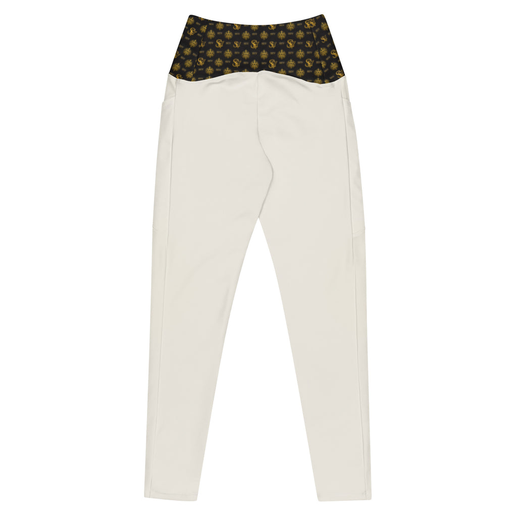 IMPERIAL IVORY LEGGINGS WITH POCKETS — ECLIPSE NOIR GOLD CREST — alternate view 3 of 4