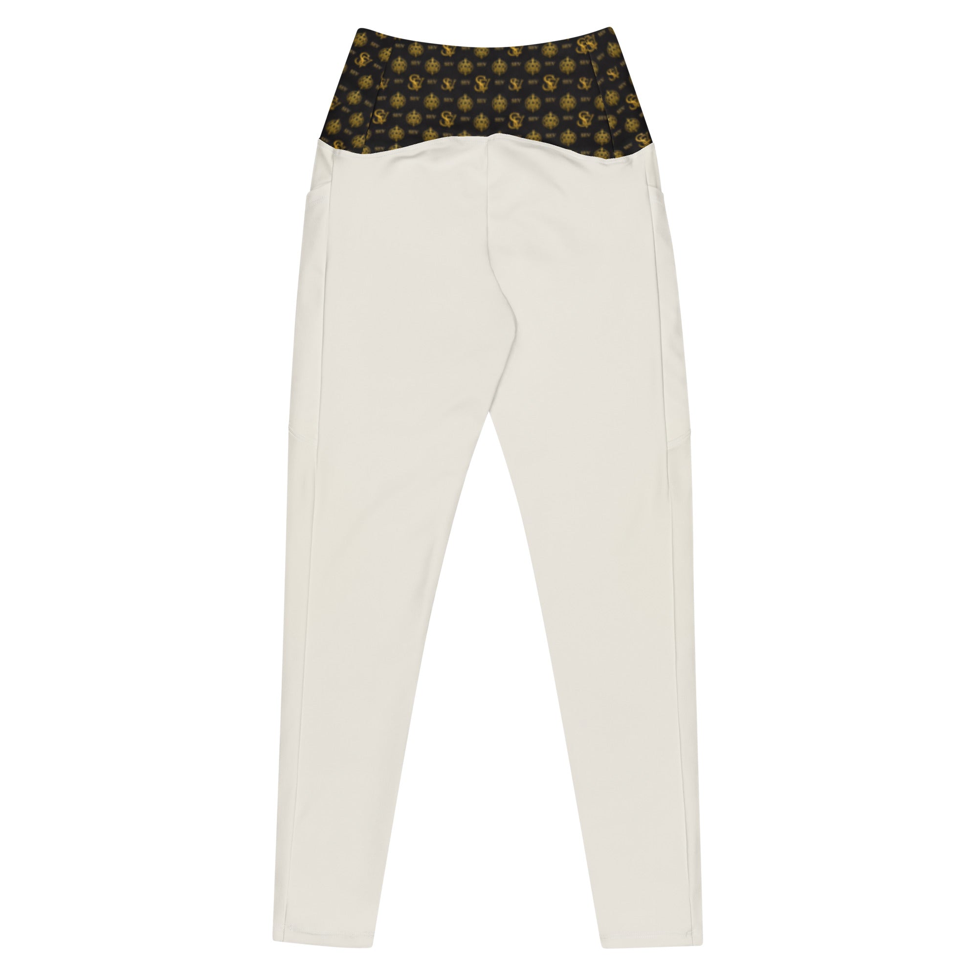 IMPERIAL IVORY LEGGINGS WITH POCKETS — ECLIPSE NOIR GOLD CREST — alternate view 3 of 4