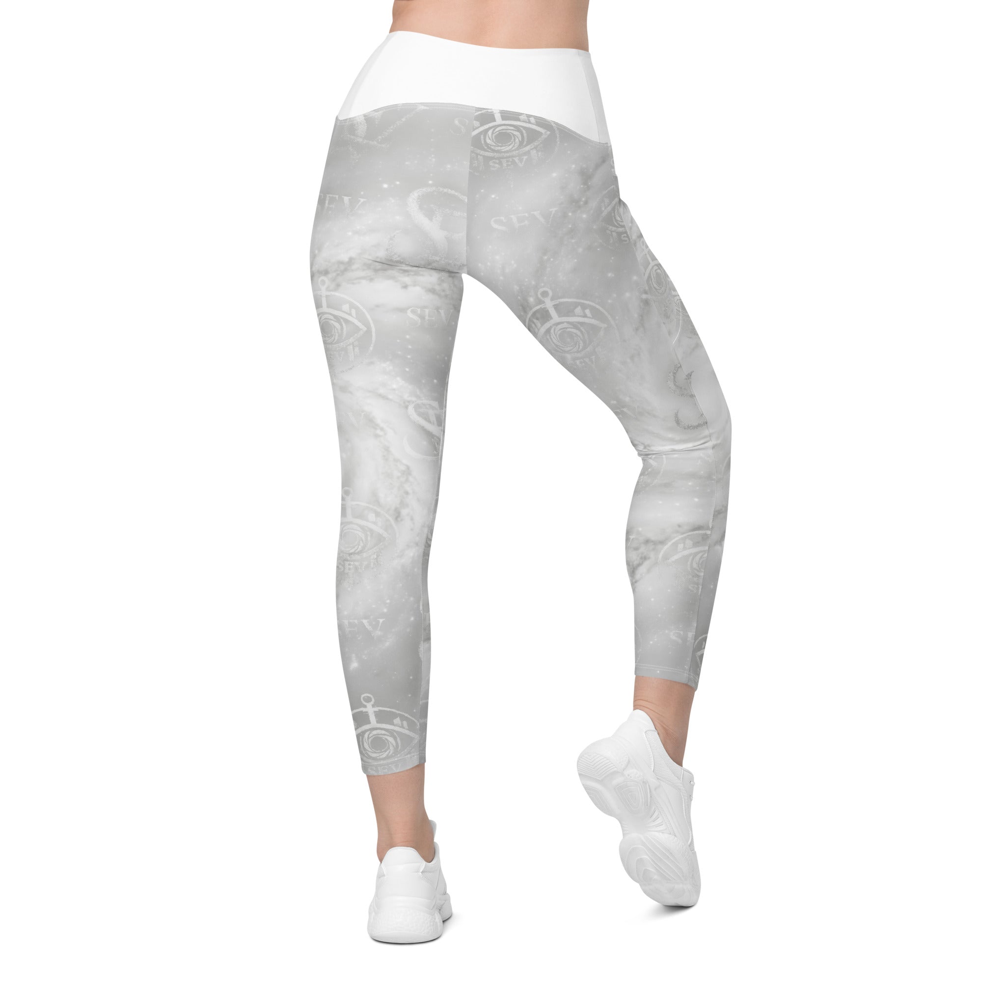 LUXURY WHITE LEGGINGS WITH POCKETS — CORE VEIL OFF-WHITE — alternate view 4 of 7