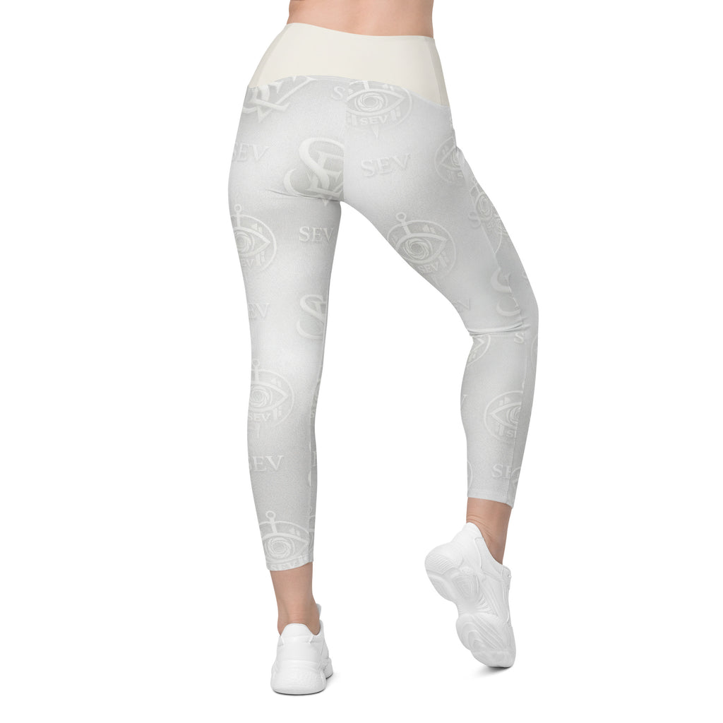 IMPERIAL IVORY LEGGINGS WITH POCKETS — SILENT MONOGRAM VEIL — alternate view 4 of 7