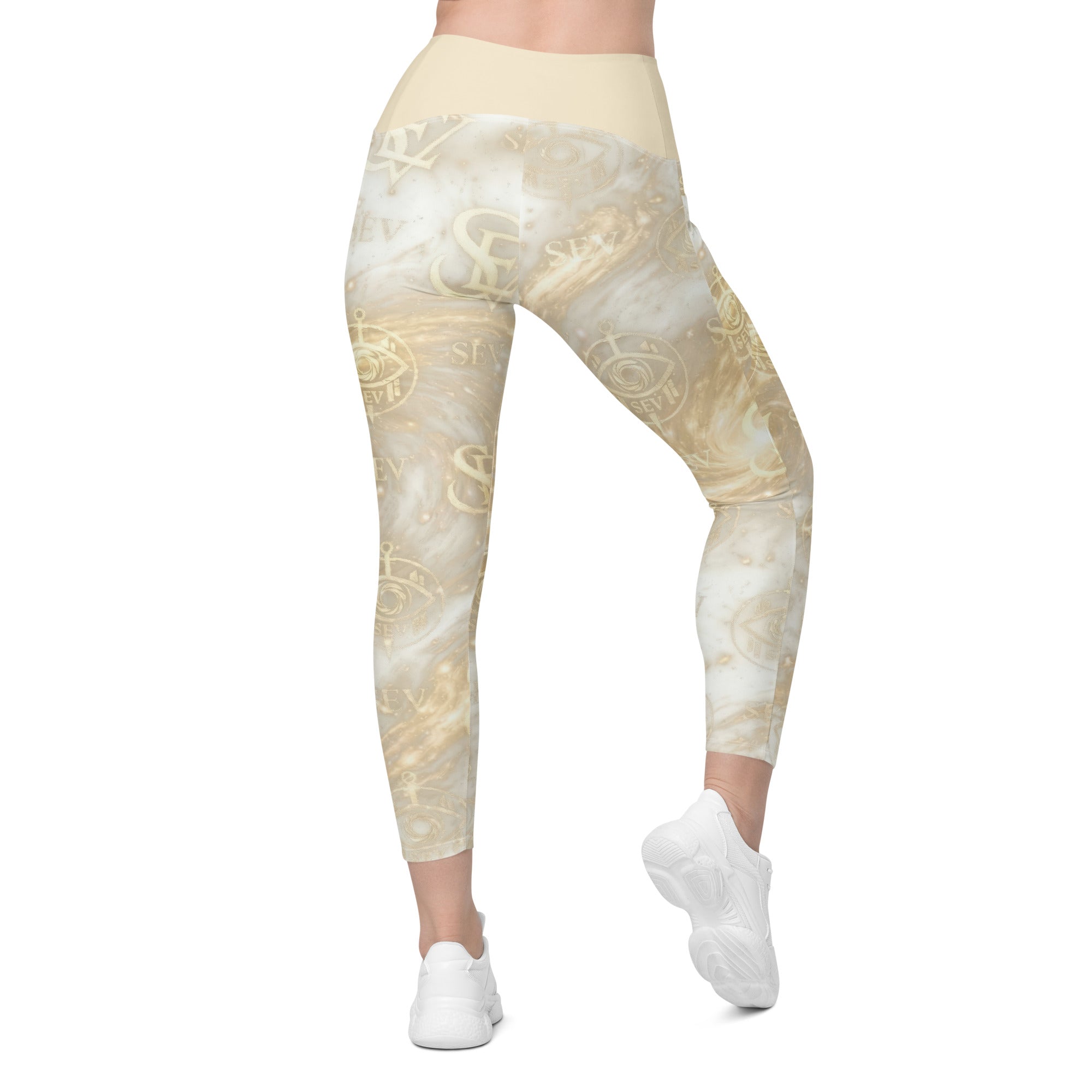 CHAMPAGNE LIGHT LEGGINGS WITH POCKETS — HIGH KEY CHAMPAGNE — alternate view 4 of 7