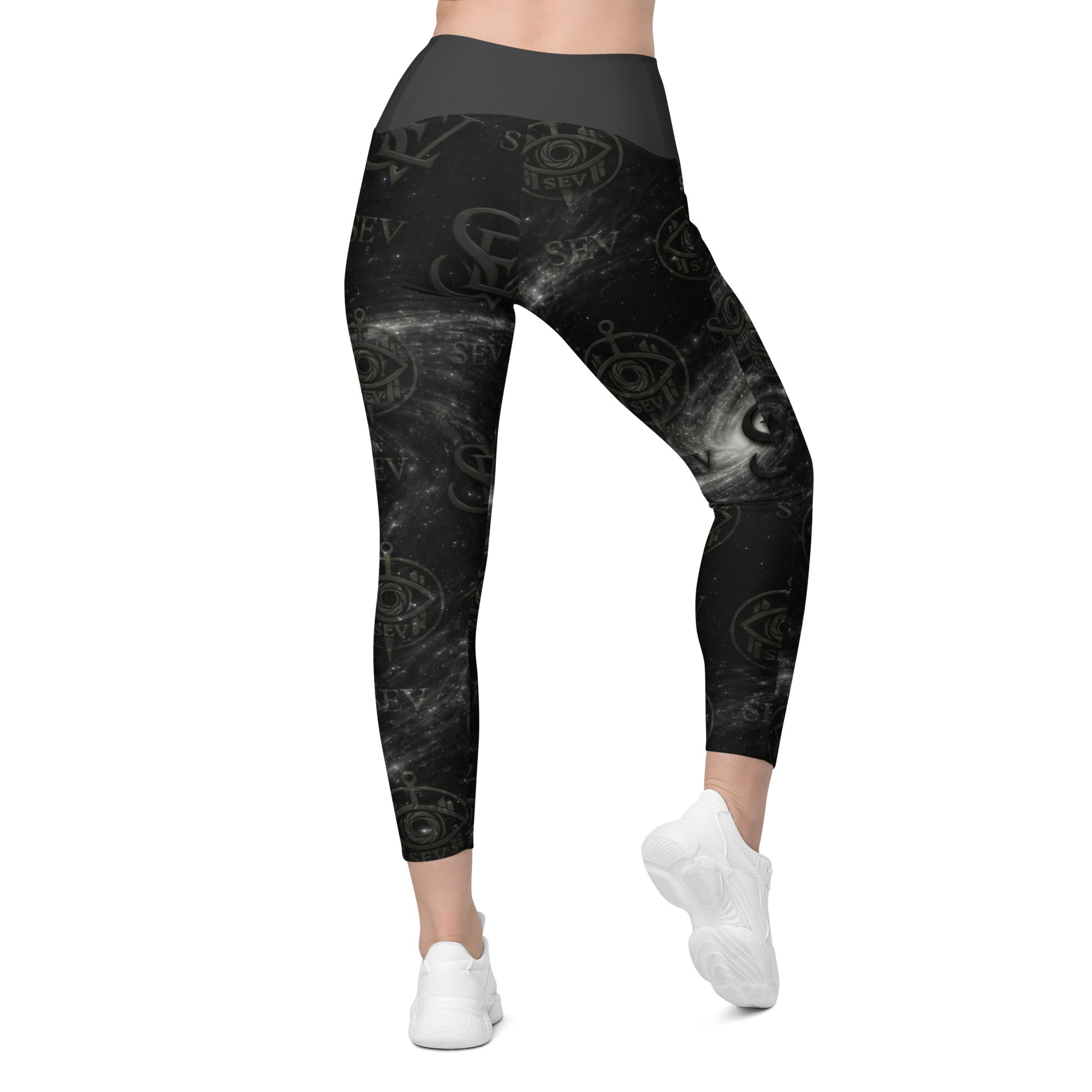 CARBON SMOKE LEGGINGS WITH POCKETS — ECLIPSE RELIEF VEIL — alternate view 4 of 7