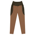 Jasper Brown Leggings with Pockets — Eclipse Noir Gold Crest — Waistband & Pocket Panel Edition — alternate view 1 of 4