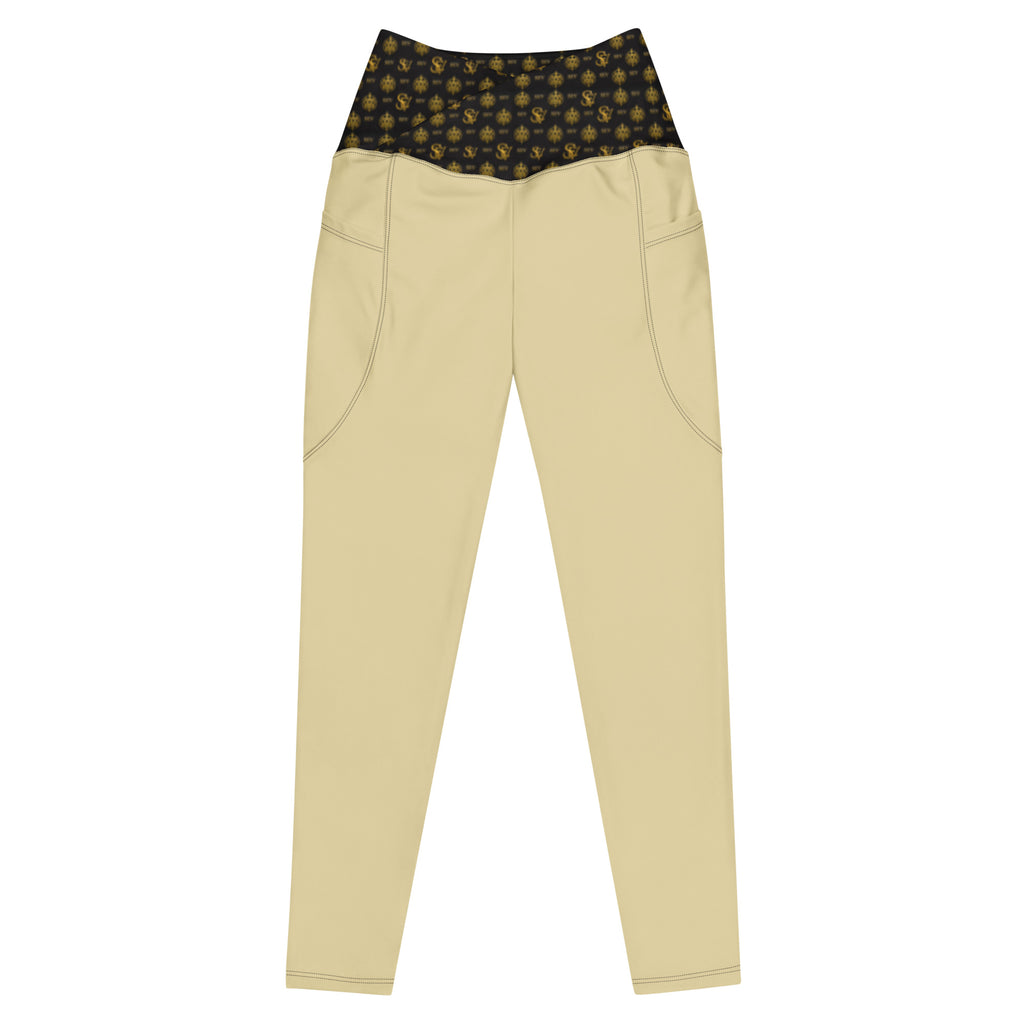 GOLDCREAM LEGGINGS WITH POCKETS — ECLIPSE NOIR GOLD CREST — alternate view 1 of 4