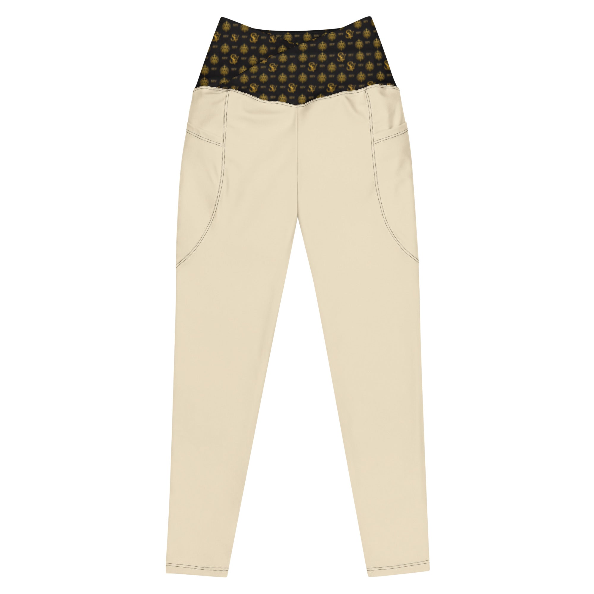 CHAMPAGNE LIGHT LEGGINGS WITH POCKETS — ECLIPSE NOIR GOLD CREST — alternate view 1 of 4