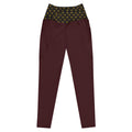 Luxury Red Leggings with Pockets — Eclipse Noir Gold Crest — Waistband Edition — alternate view 1 of 4