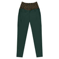 Luxury Emerald Leggings with Pockets — Eclipse Noir Gold Crest — Waistband Edition — alternate view 1 of 4