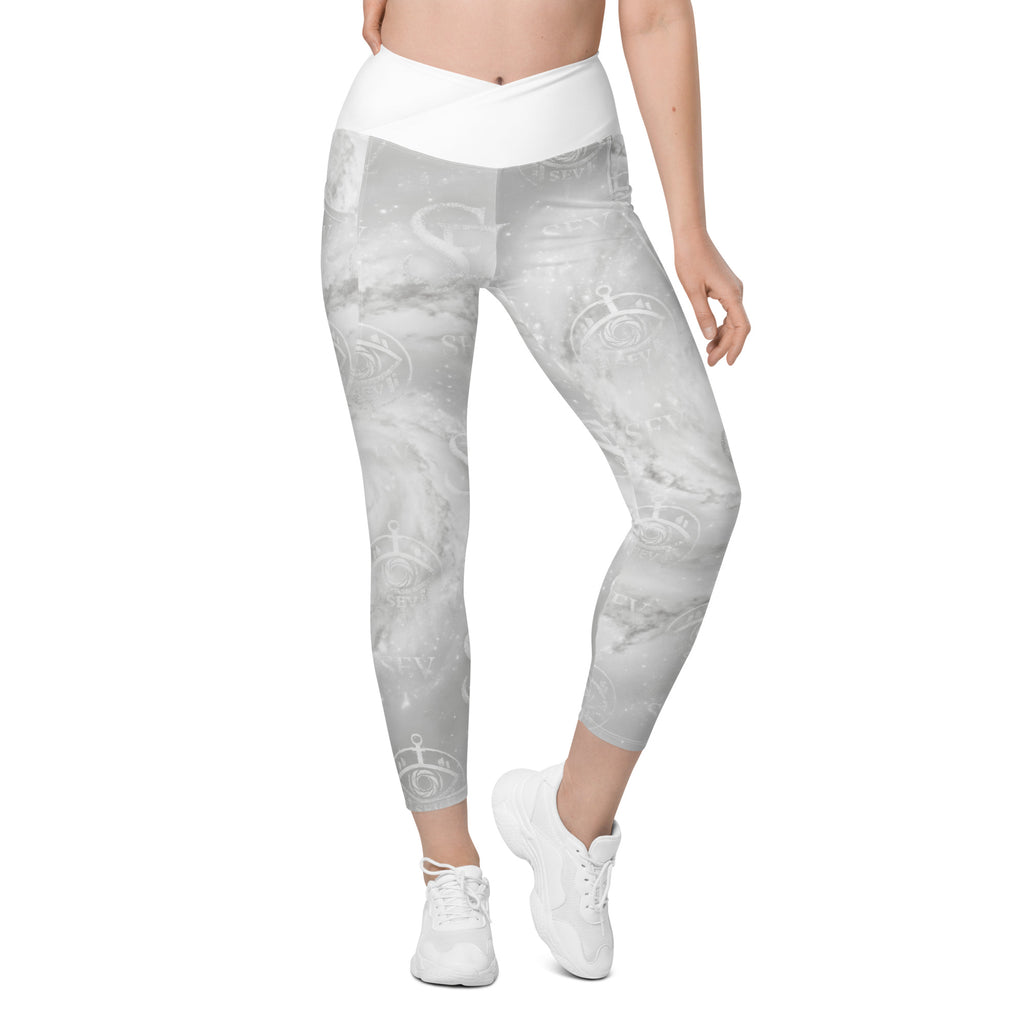 LUXURY WHITE LEGGINGS WITH POCKETS — CORE VEIL OFF-WHITE — alternate view 5 of 7