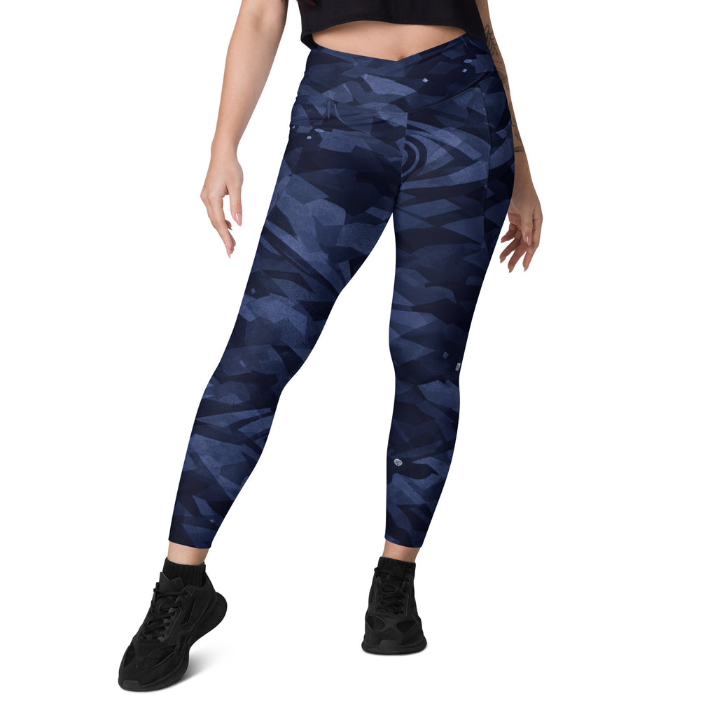 MIDNIGHT NAVY LEGGINGS WITH POCKETS — SIGNATURE CAMOUFLAGE — alternate view 1 of 6