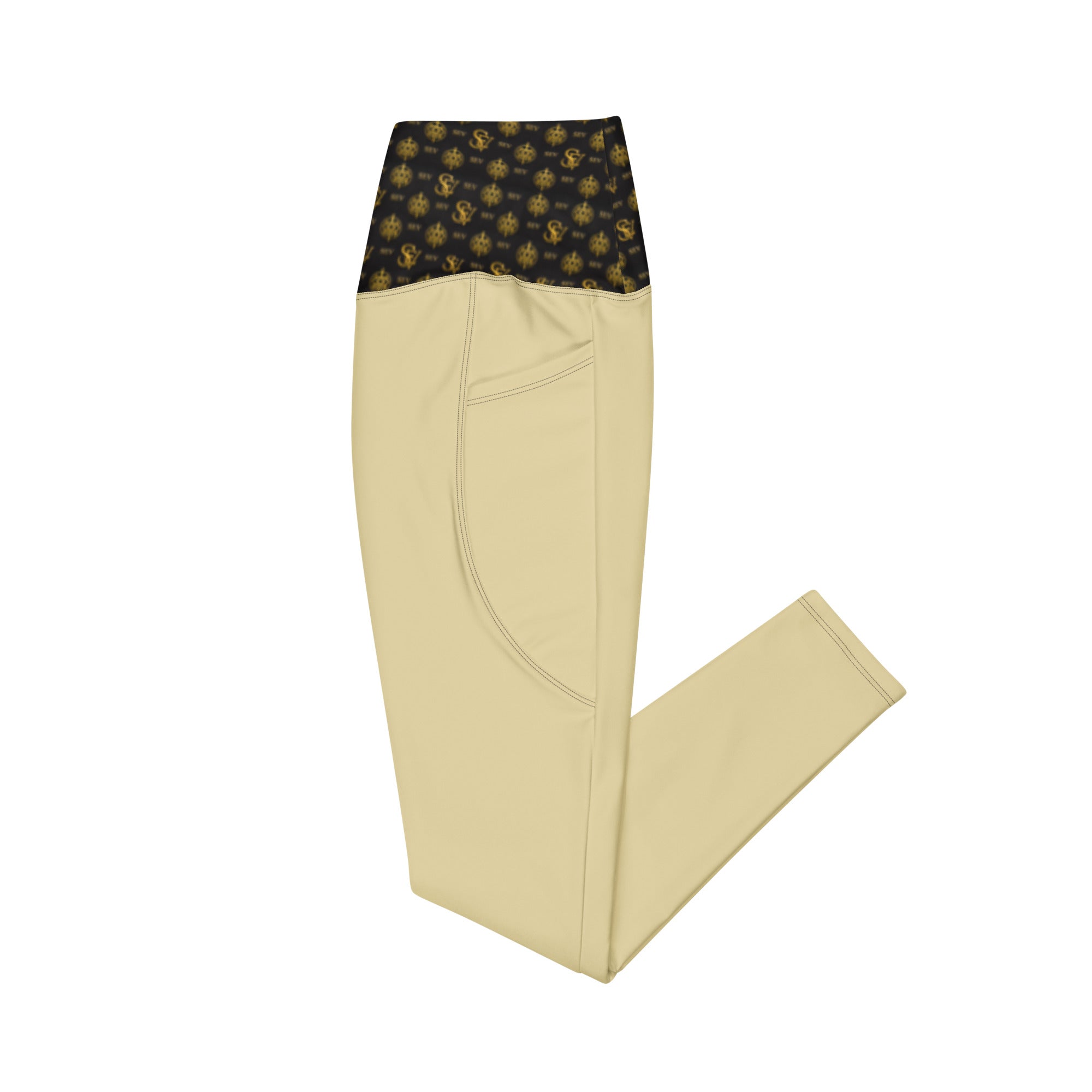 GOLDCREAM LEGGINGS WITH POCKETS — ECLIPSE NOIR GOLD CREST — alternate view 4 of 4