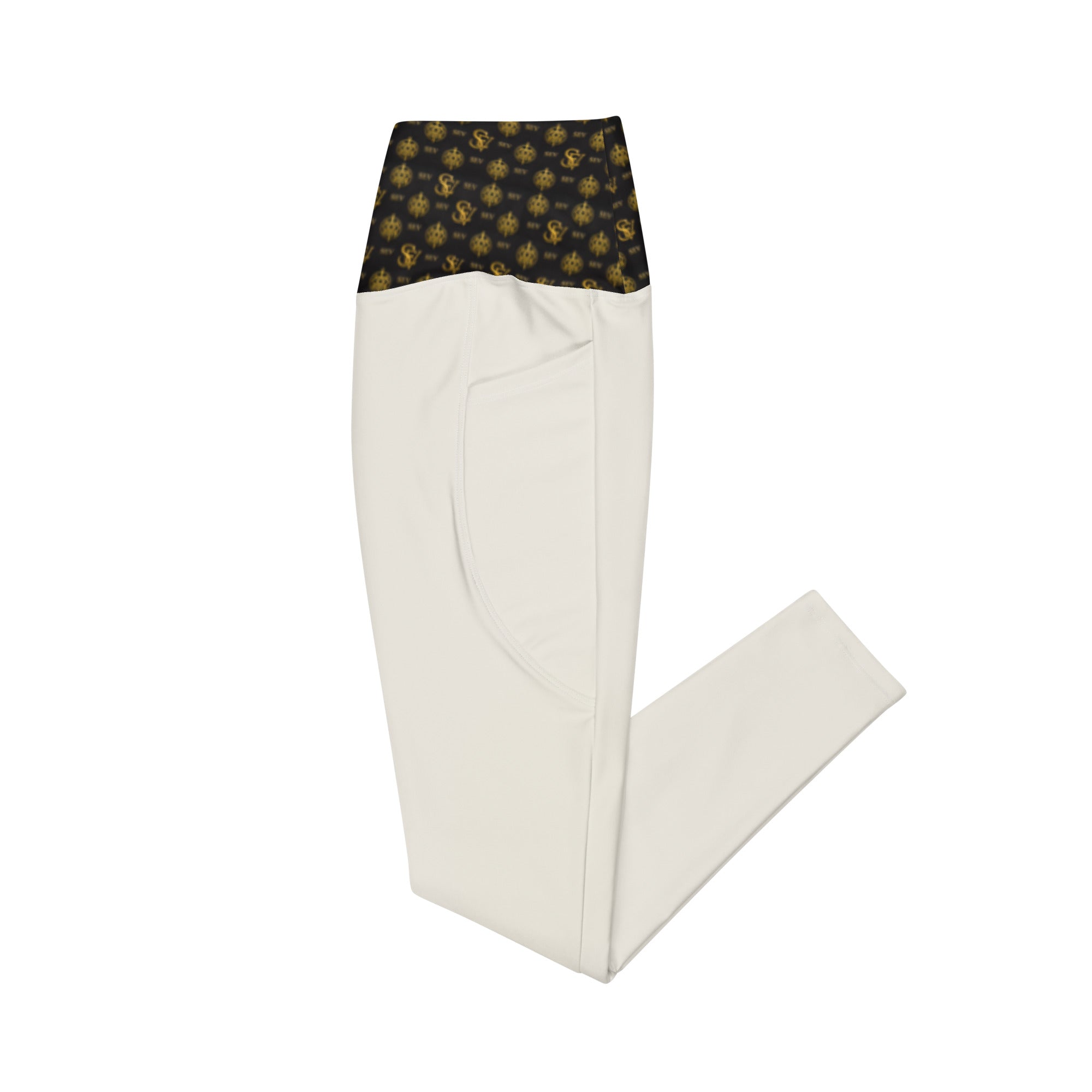 IMPERIAL IVORY LEGGINGS WITH POCKETS — ECLIPSE NOIR GOLD CREST — alternate view 4 of 4