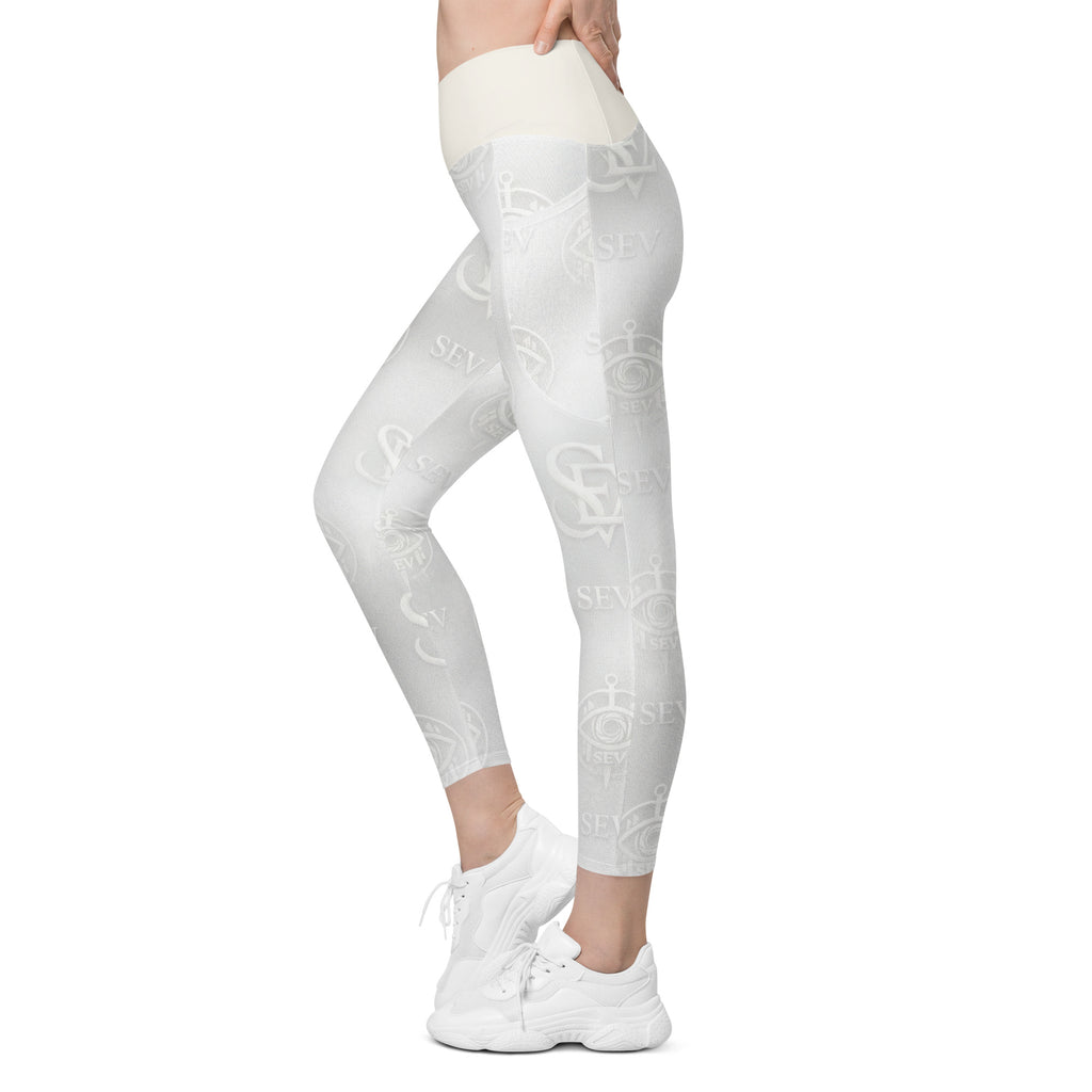 IMPERIAL IVORY LEGGINGS WITH POCKETS — SILENT MONOGRAM VEIL — alternate view 6 of 7