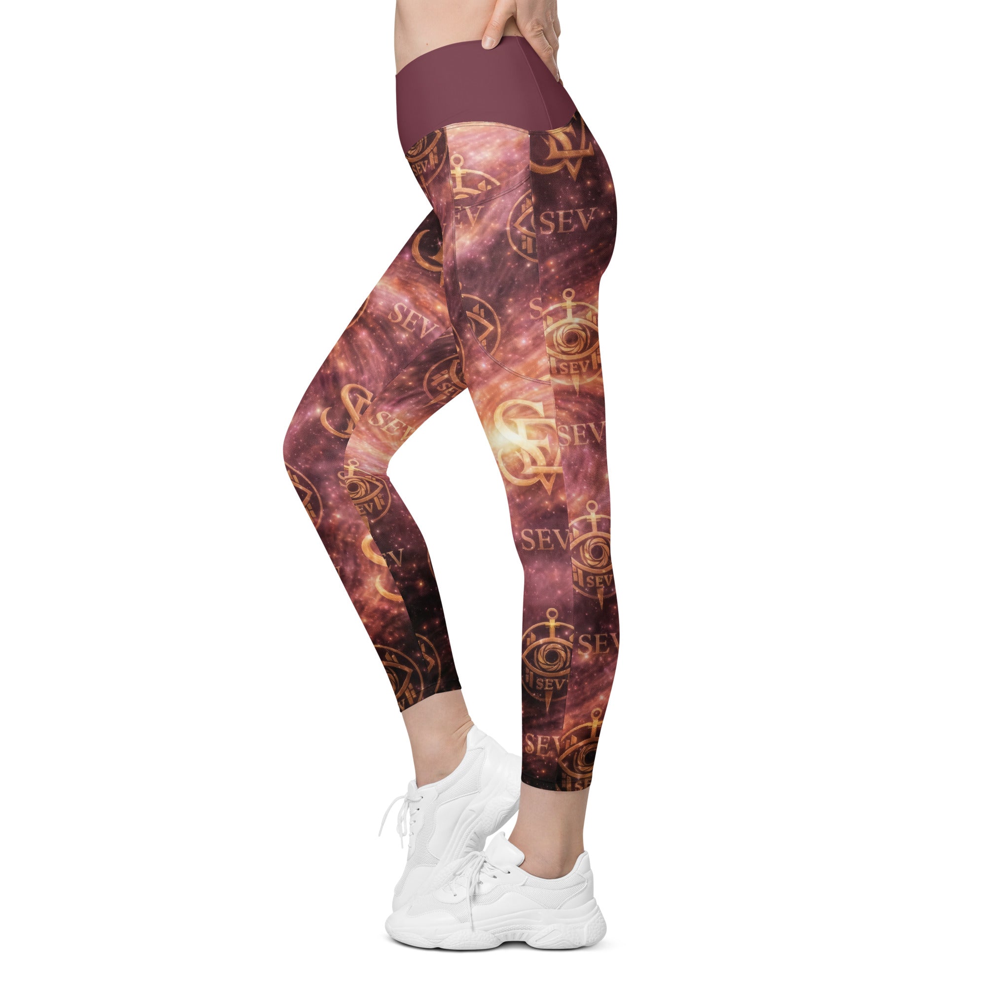 ROSE AURORA LEGGINGS WITH POCKETS — BLUSH NEBULA VEIL — alternate view 6 of 7