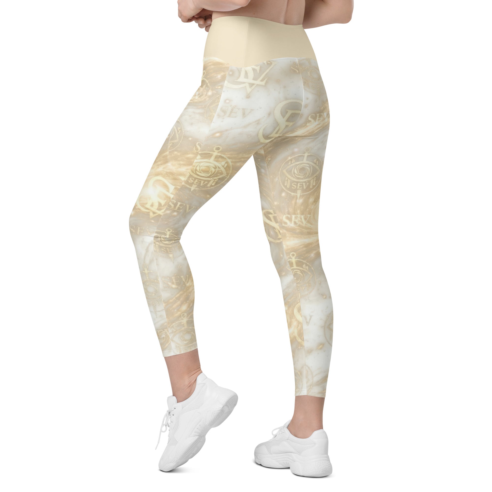CHAMPAGNE LIGHT LEGGINGS WITH POCKETS — HIGH KEY CHAMPAGNE — alternate view 7 of 7