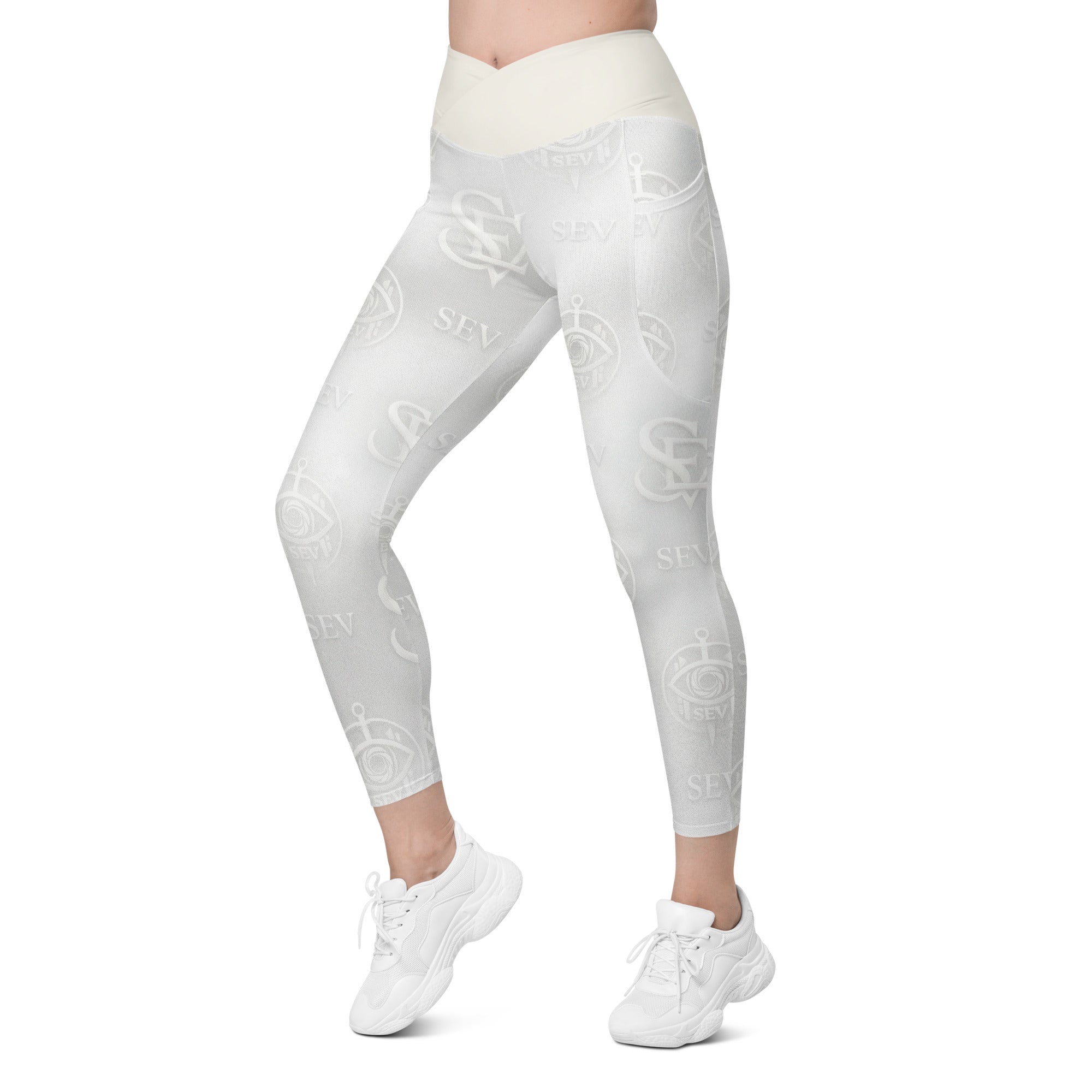 IMPERIAL IVORY LEGGINGS WITH POCKETS — SILENT MONOGRAM VEIL — alternate view 1 of 7