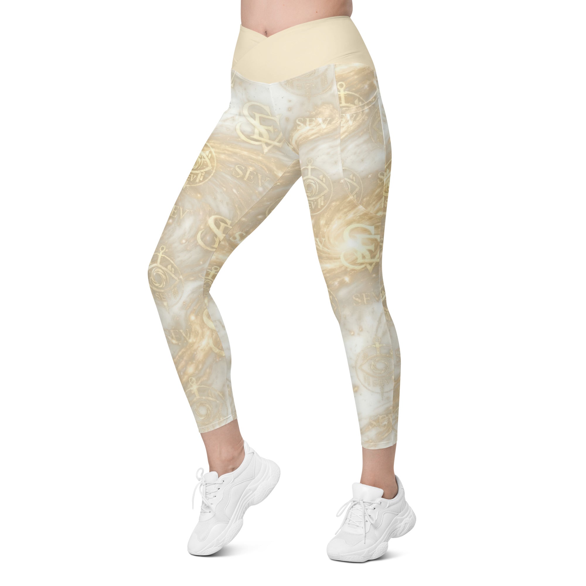 CHAMPAGNE LIGHT LEGGINGS WITH POCKETS — HIGH KEY CHAMPAGNE — alternate view 1 of 7