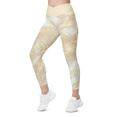 CHAMPAGNE LIGHT LEGGINGS WITH POCKETS — HIGH KEY CHAMPAGNE — alternate view 1 of 7