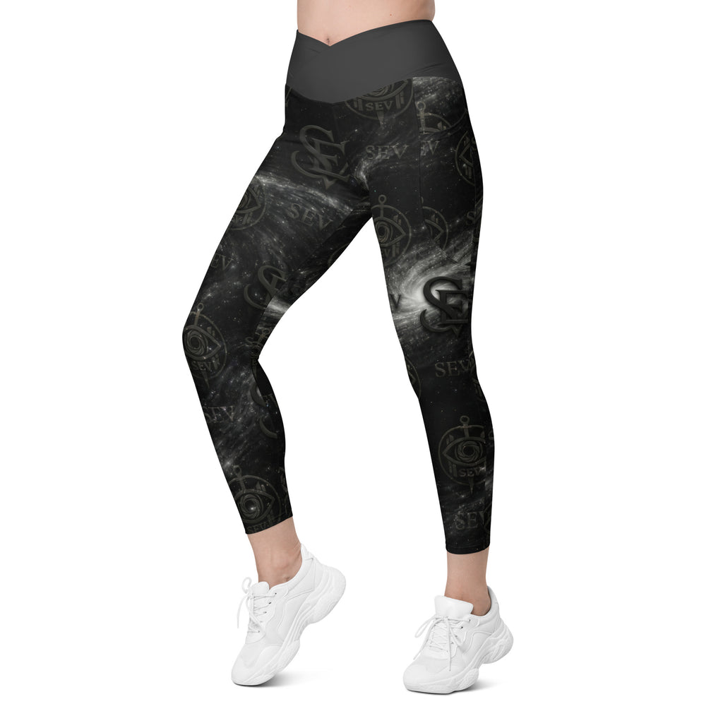 CARBON SMOKE LEGGINGS WITH POCKETS — ECLIPSE RELIEF VEIL — alternate view 1 of 7