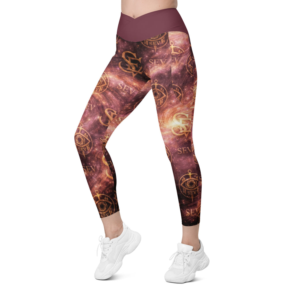 ROSE AURORA LEGGINGS WITH POCKETS — BLUSH NEBULA VEIL — alternate view 1 of 7