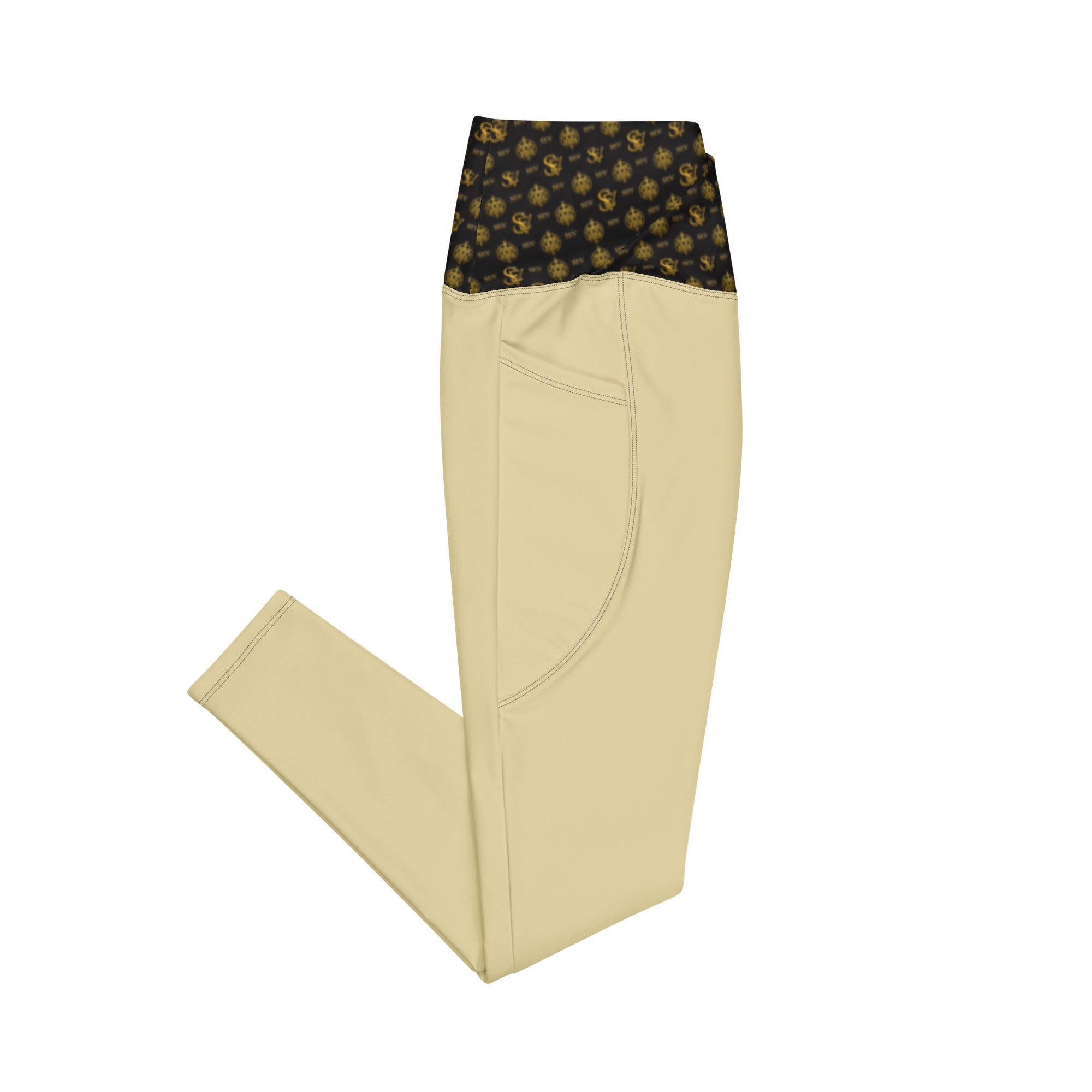 GOLDCREAM LEGGINGS WITH POCKETS — ECLIPSE NOIR GOLD CREST — alternate view 2 of 4