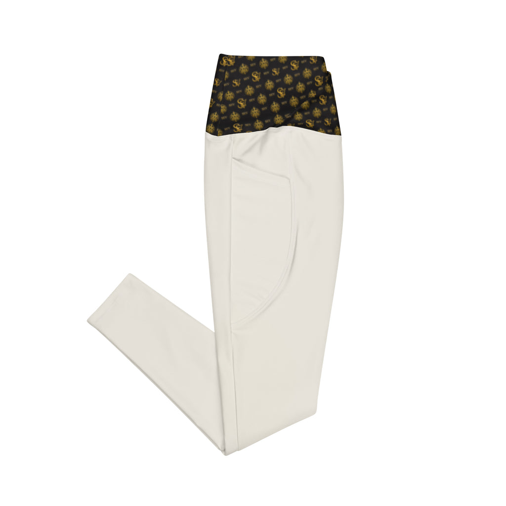 IMPERIAL IVORY LEGGINGS WITH POCKETS — ECLIPSE NOIR GOLD CREST — alternate view 2 of 4