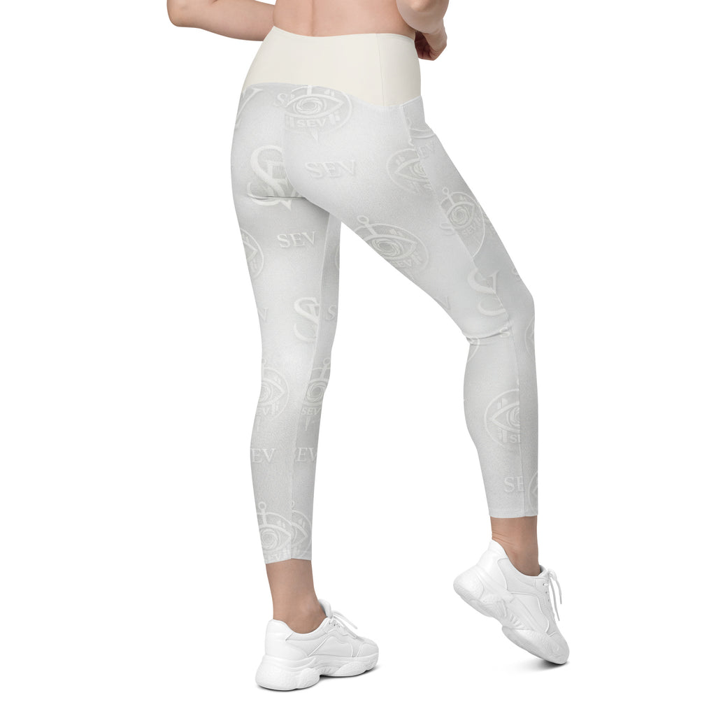 IMPERIAL IVORY LEGGINGS WITH POCKETS — SILENT MONOGRAM VEIL — alternate view 3 of 7
