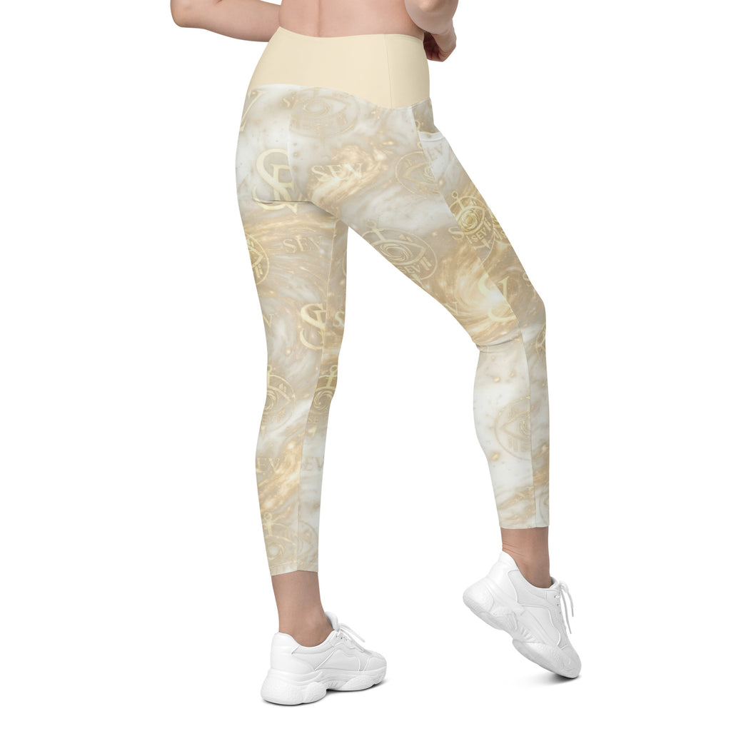 CHAMPAGNE LIGHT LEGGINGS WITH POCKETS — HIGH KEY CHAMPAGNE — alternate view 3 of 7
