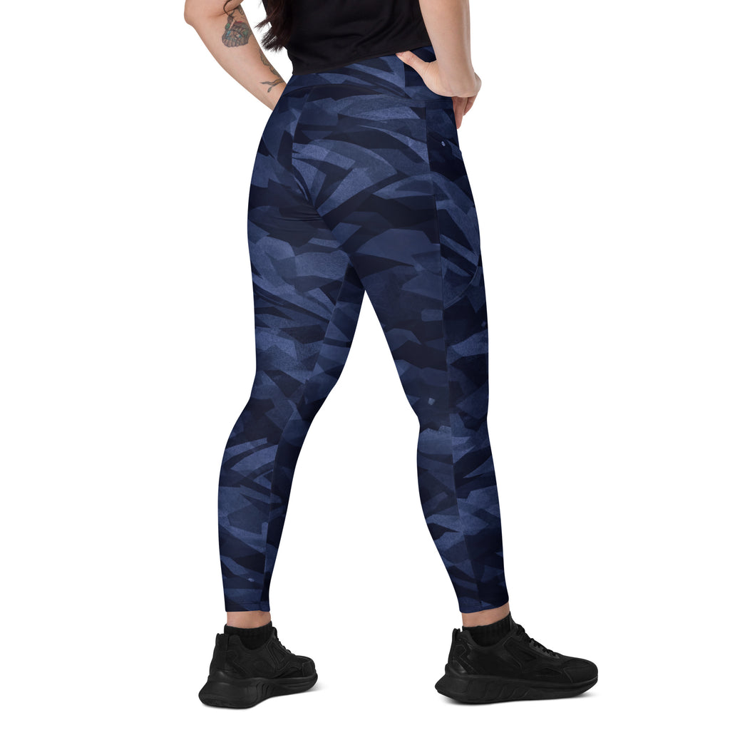 MIDNIGHT NAVY LEGGINGS WITH POCKETS — SIGNATURE CAMOUFLAGE — alternate view 3 of 6