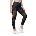 LUXURY BLUE LEGGINGS WITH POCKETS — ASTRAL CORE VEIL — alternate view 2 of 7