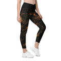 LUXURY BLACK LEGGINGS WITH POCKETS — CELESTIAL STREAM VEIL I — alternate view 2 of 7
