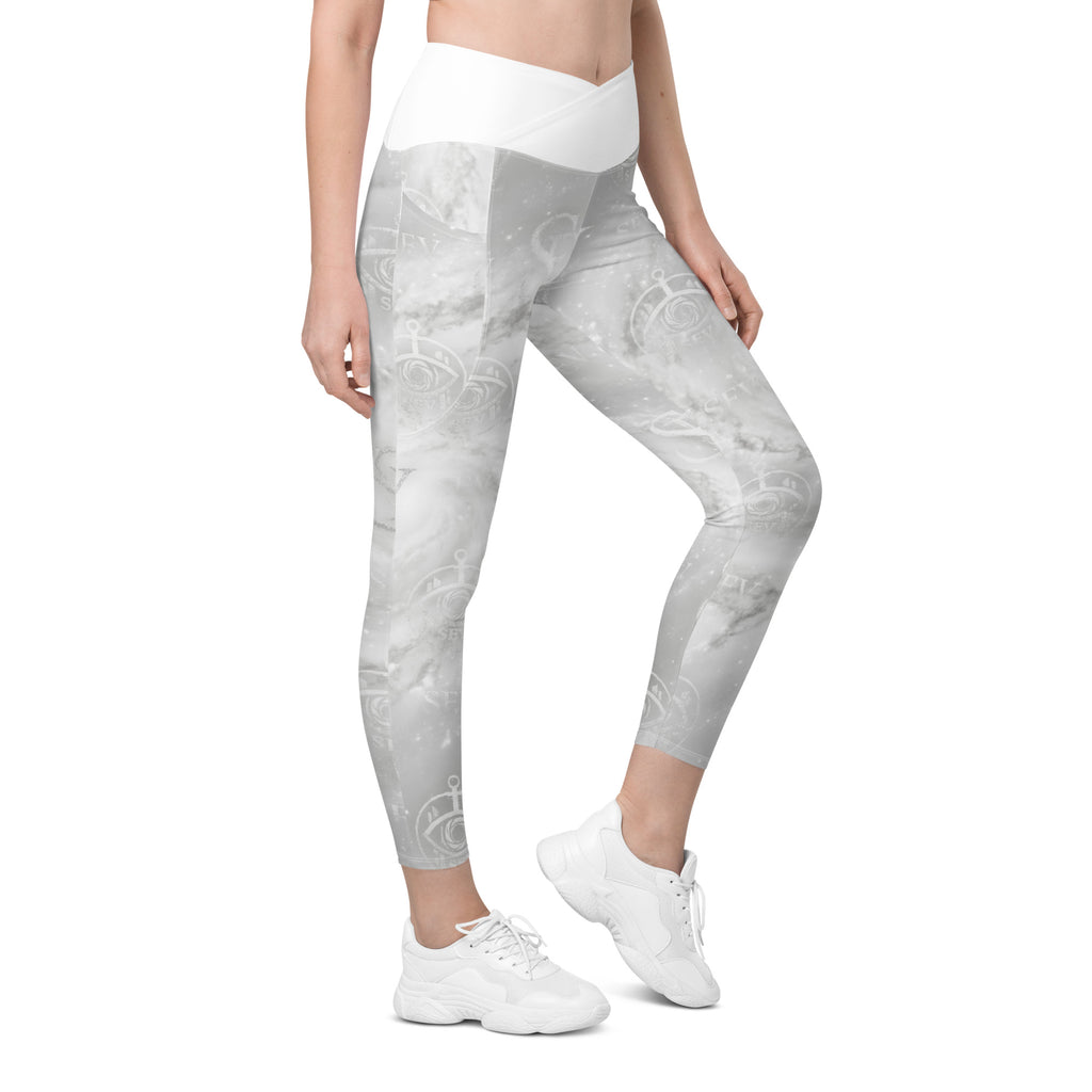 LUXURY WHITE LEGGINGS WITH POCKETS — CORE VEIL OFF-WHITE — alternate view 2 of 7