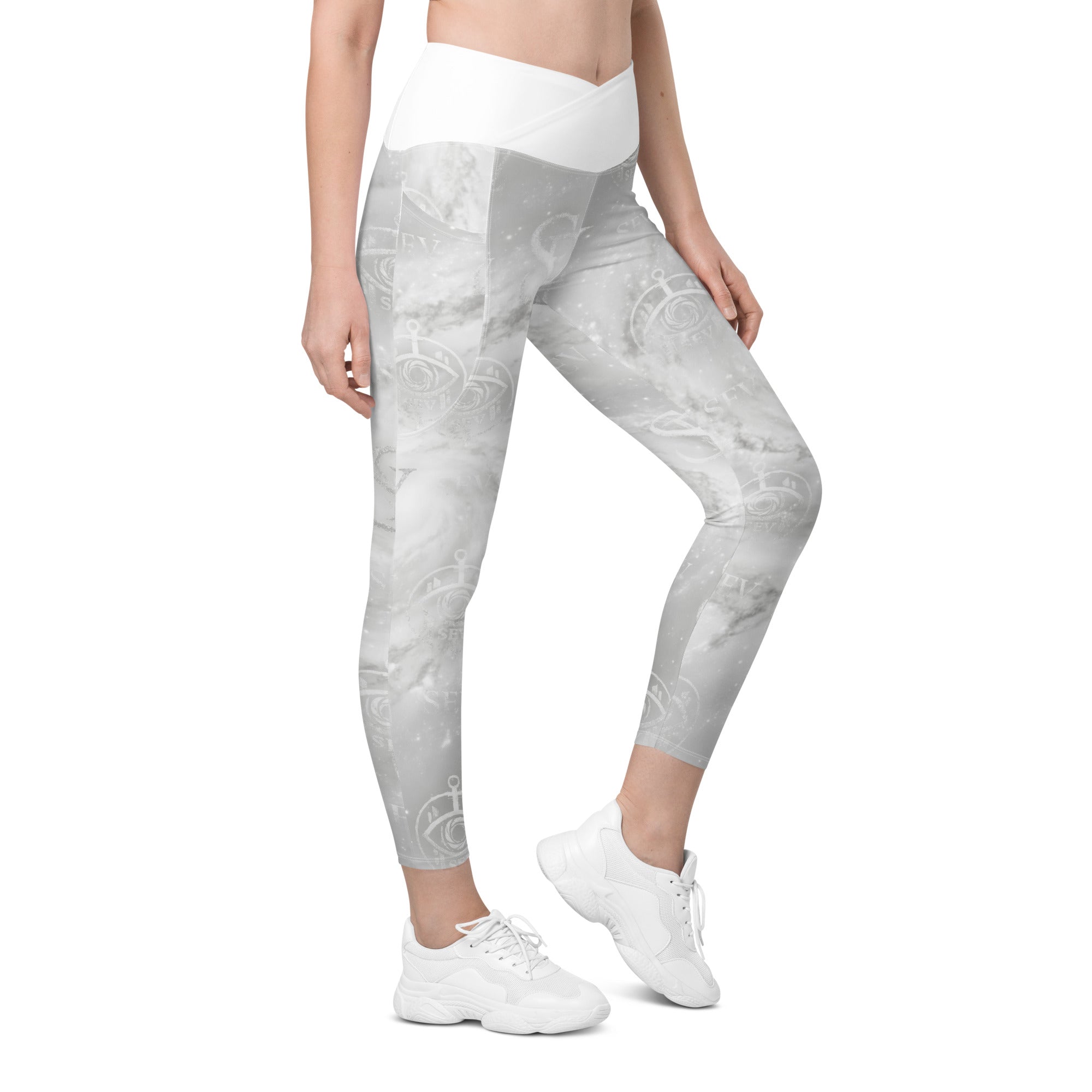 LUXURY WHITE LEGGINGS WITH POCKETS — CORE VEIL OFF-WHITE — alternate view 2 of 7