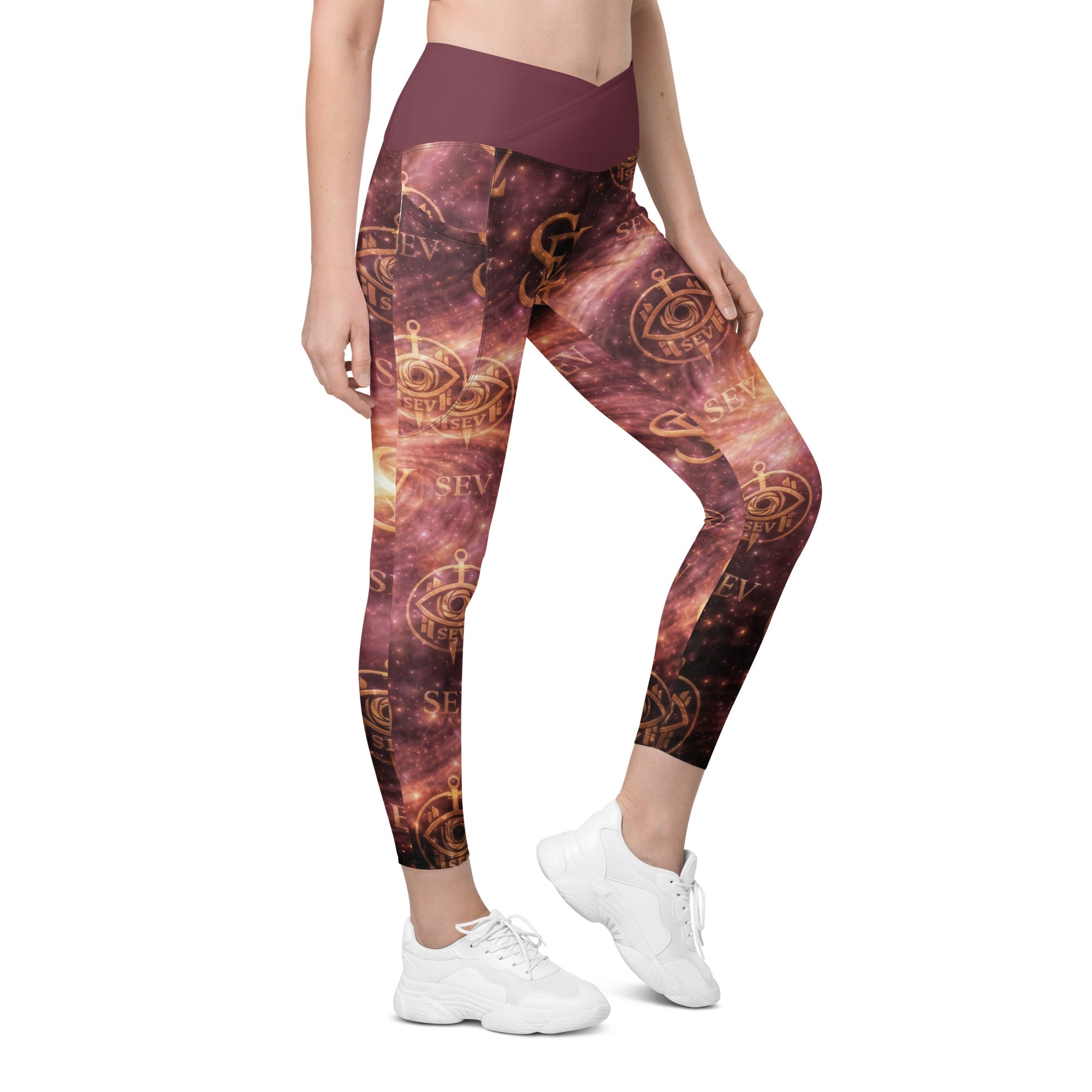 ROSE AURORA LEGGINGS WITH POCKETS — BLUSH NEBULA VEIL — alternate view 2 of 7