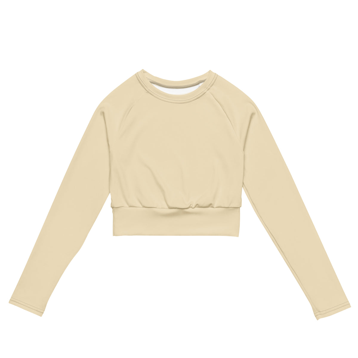 SEV Champagne Light Recycled Long-Sleeve Crop Top — front view