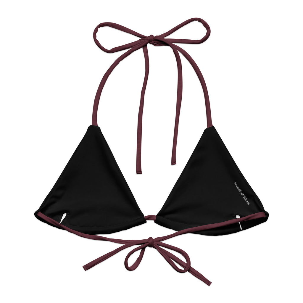 SEV Rose Aurora Recycled String Bikini Top — back view