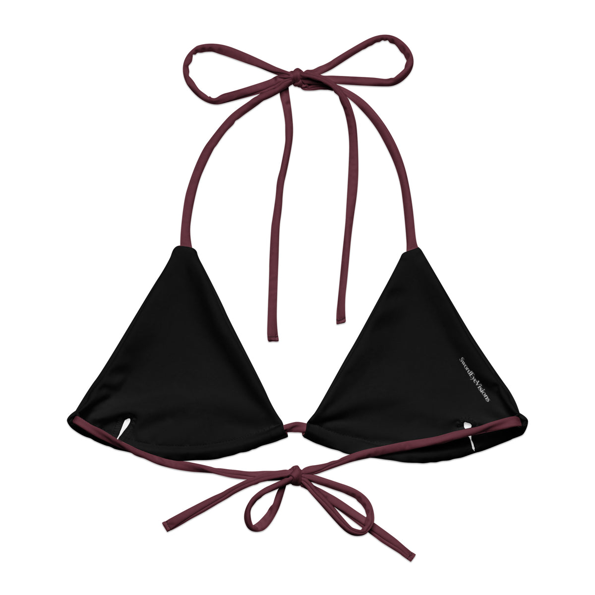SEV Rose Aurora Recycled String Bikini Top — back view
